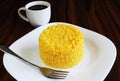 Brazilian coffee with corn couscous and coffee cup