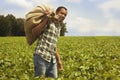 Brazilian coffee farmer at coffee plantation