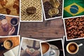 Brazilian coffee photo collage Royalty Free Stock Photo