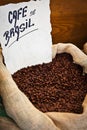 Brazilian Coffee Sackcloth Royalty Free Stock Photo