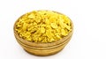 Brazilian cornmeal in flakes, toasted and dried. Brazilian culinary ingredient, Brazillian tipical food
