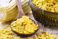 Brazilian cornmeal in flakes, toasted and dried. Brazilian culinary ingredient