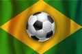 Brazilian country flag with soccer ball Royalty Free Stock Photo