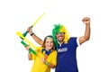 Brazilian couple supporters