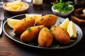 brazilian coxinha chicken croquettes on a plate Royalty Free Stock Photo