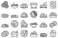 Brazilian culinary icons set outline vector. Arancini bread