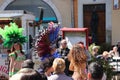Brazilian dancer and spectators at the carnival of Limoux in the Aude, France