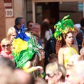 Brazilian dancer and spectators at the carnival of Limoux in the Aude, France