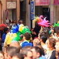 Brazilian dancer and spectators at the carnival of Limoux in the Aude, France