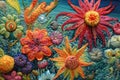 Brazilian Embroidery Displays Vibrant Colors And Intricate Threadwork Inspired By Nature. Generative AI