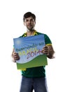 Brazilian Fan holding a welcome to Brazil sign