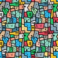 Brazilian favela. Bright colored seamless pattern.