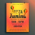 Brazilian festival of festa junina poster design template