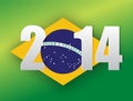 2014 brazilian flag. brazil 2014 flag illustration Royalty Free Stock Photo