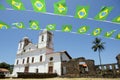Brazilian Flag Bunting White Colonial Church Nordeste Brasil Royalty Free Stock Photo