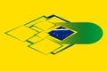 Brazilian flag colours with bullet passing through