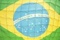 Brazilian Flag Soccer Football Goal Net Royalty Free Stock Photo