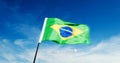 Brazilian flag waving Royalty Free Stock Photo