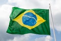 Brazilian flag waving in the wind Royalty Free Stock Photo