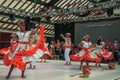 Brazilian folk dancers performing a typical dance