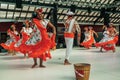 Brazilian folk dancers performing a typical dance