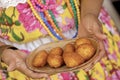 Brazilian food: baiana showing acaraje