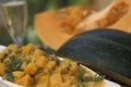 Brazilian food: Pumpkin stew (Quibebe). Royalty Free Stock Photo