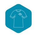 Brazilian football t shirt icon, simple style