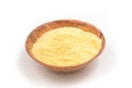 Brazilian Fuba. Corn Flour in a wooden bowl