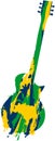 Brazilian green yellow blue guitar