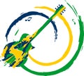 Brazilian green yellow blue guitar