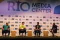 Brazilian gymnasts Medal Winners Press Conference Royalty Free Stock Photo