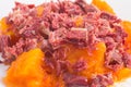 Brazilian Jaba com Jerimum. Jerked beef or Dry Meet with Pumpkin