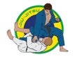 Brazilian Jiu Jitsu athletes battle Royalty Free Stock Photo