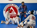 Brazilian Jiu Jitsu mixed martial arts grappling training at Fulham Gracie Barra academy in London, UK