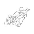 Brazilian Jiu Jitsu Technique in Vector Illustration