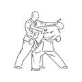 Brazilian Jiu Jitsu Technique in Vector Illustration