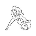 Brazilian Jiu Jitsu Technique in Vector Illustration