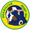 Brazilian Jiujitsu athletes rolling each other Royalty Free Stock Photo