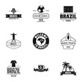 Brazilian land logo set, simple style