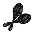 Brazilian maracas icon in black style isolated on white background. Royalty Free Stock Photo