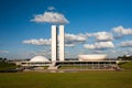 Brazilian national congress with blue sky and clouds