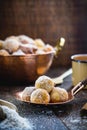 Brazilian rain cookie. Small sweet served in the afternoons, as an afternoon coffee. Made of cinnamon and refined sugar. Called in