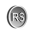 Brazilian real sign icon, simple style