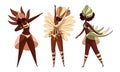 Brazilian Samba Dancers Isolated on White Background Vector Set Royalty Free Stock Photo