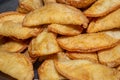 Brazilian snack, called pastel. Pastry background