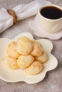 Brazilian snack pao de queijo (cheese bread) Royalty Free Stock Photo