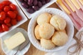 Brazilian snack pao de queijo (cheese bread) Royalty Free Stock Photo