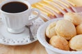 Brazilian snack pao de queijo (cheese bread) Royalty Free Stock Photo