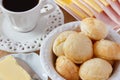 Brazilian snack pao de queijo (cheese bread) Royalty Free Stock Photo